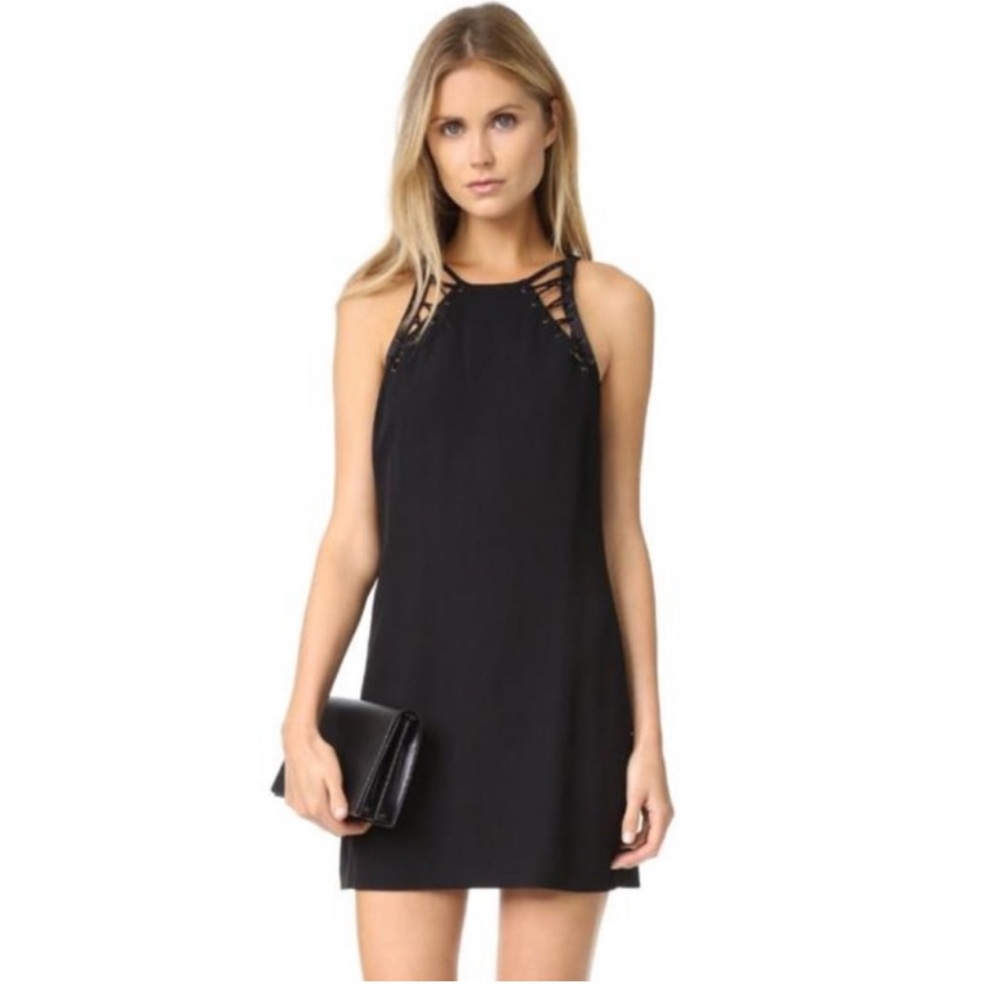 Ramy Brook Black Mini Dress with Cutout Details